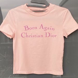 Born Again Chistian Dior 💖 y2k baby tee pink